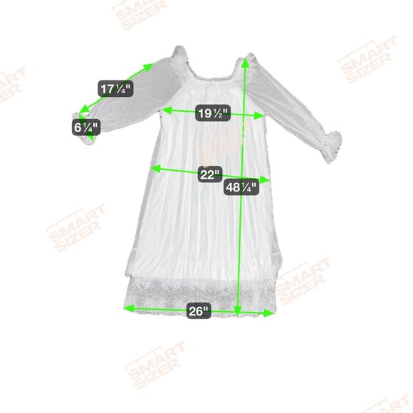 Vintage White Lace Nightgown Nylon & Spandex Elegant Sleepwear Layered Ruffles M - Picture 4 of 4